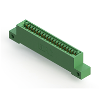 20 Position Female Connector Non Specified - Single Edge Gold 0.100" (2.54mm) Green