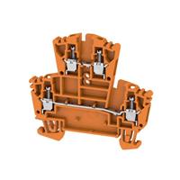 Terminal Block Connector 4 Position Feed Through Orange 12-30 AWG