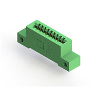 9 Position Female Connector Non Specified - Single Edge Gold 0.100" (2.54mm) Green