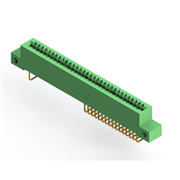 32 Position Female Connector Non Specified - Single Edge Gold 0.100" (2.54mm) Green