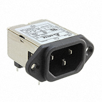 Power Entry Connector Receptacle, Male Blades IEC 320-C14 Panel Mount, Flange; Through Hole, Right Angle