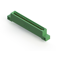 25 Position Female Connector Non Specified - Single Edge Gold 0.100" (2.54mm) Green