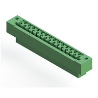 29 Position Card Edge Connector Housing Green 0.200" (5.08mm)