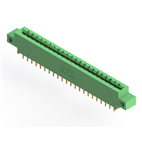 44 Position Female Connector Non Specified - Dual Edge Gold 0.156" (3.96mm) Green