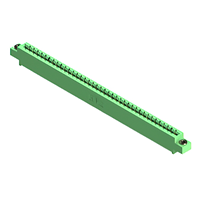 38 Position Female Connector Non Specified - Single Edge Gold 0.156" (3.96mm) Green