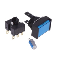 Pushbutton Switch DPDT Standard, Illuminated Panel Mount, Front