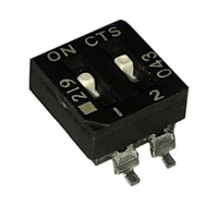 Dip Switch SPST 2 Position Surface Mount Slide (Standard) Actuator 100mA 20VDC