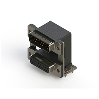 15, 15 Positionen, D-Sub - gestapelt , Stecker mit Steckverbinder; Steckbuchse mit Flanschdose Steckverbinder