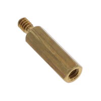 Hex Standoff Threaded #4-40 Brass 0.594" (15.08mm)