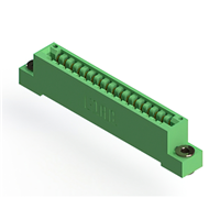 17 Position Female Connector Non Specified - Single Edge Gold 0.125" (3.18mm) Green