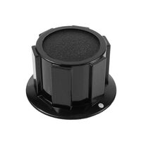 Knurled, Straight Knob 0.236" (6.00mm) Shaft with Dot on Skirt Black