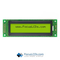 Character Display Module Transflective 5 x 8 Dots STN - Super-Twisted Nematic LED - Yellow Serial 116.00mm x 37.00mm x 13.50mm