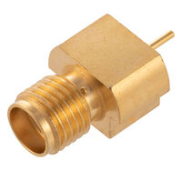 SMA Conector Jack, enchufe hembra 50 Ohms Borde de placa, abertura; montaje en superficie Soldadura
