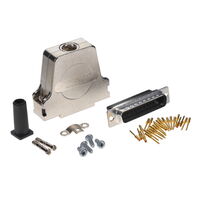 25 posiciones Carcasa de dos piezas Conector Plata 180° Blindado