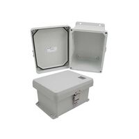 Enclosure Fiberglass/Polyester Light Gray Hinged Door 9.500" L x 6.750" W (241.30mm x 171.45mm) X 4.920" (124.97mm)