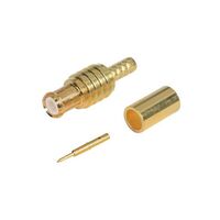 MCX Connector Plug, Male Pin 50 Ohms Free Hanging (In-Line) Crimp