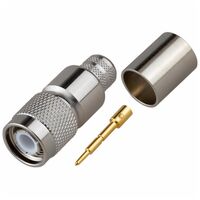 TNC Connector Plug, Male Pin 50 Ohms Free Hanging (In-Line) Crimp or Solder