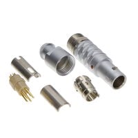 5 针位圆形连接器 插头，公引脚 焊杯