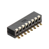 Dip Switch SPST 8 Position Surface Mount, Right Angle Piano Actuator 25mA 24VDC