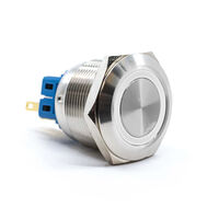 Pushbutton Switch DPST-NO/NC Standard, Illuminated Panel Mount, Front