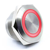 Druckschalter SPST-Schließer Vandalismussicher, beleuchtet Panelmontage, Vorderseite