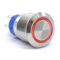 Druckschalter DPDT Vandalismussicher, beleuchtet Panelmontage, Vorderseite