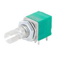 10k Ohm 1 Gang Linear Panel Mount Potentiometer 1.0 Turns Carbon 0.05W, 1/20W PC Pins