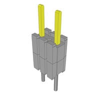 3 Positionen, Steckleiste, Abstandshalter, Steckverbinder 0,050" (1,27mm) Gold Durchkontaktierung