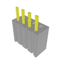 4 Position Receptacle Connector 0.100" (2.54mm) Through Hole, Bottom Mount Gold