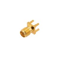 SMA Conector Receptáculo, toma hembra 50 Ohms Orificio pasante Soldadura