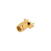 SMA Connector Plug, Male Pin 50 Ohms Board Edge, End Launch Solder