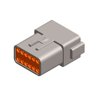 12 Rectangular Connectors - Housings Receptacle Gray