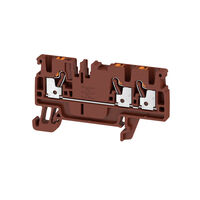 Terminal Block Connector 3 Position Feed Through Brown 12-28 AWG