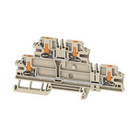 Terminal Block Connector 4 Position Feed Through Beige 12-28 AWG