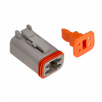 4 Rectangular Connectors - Housings Plug Gray