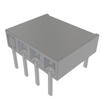 4 Position Receptacle Connector 0.100" (2.54mm) Through Hole, Right Angle Gold