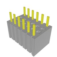 12 位置 插孔 連接器 0.100" (2.54mm) 通孔式、底部安裝 金