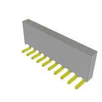 10 位置 插座 连接器 0.100"（2.54mm） 通孔，直角 镀金