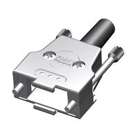 9 Position Two Piece Backshell Connector Silver 180° Shielded