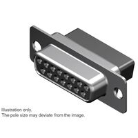 Receptacle for Female Contacts Housing D-Sub Connector 15 Position
