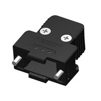 9 Position Two Piece Backshell Connector Black 180° Unshielded
