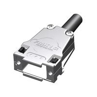 9 Position Two Piece Backshell Connector Silver 180° Shielded