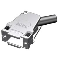 9 Position Two Piece Backshell Connector Silver 45° Shielded