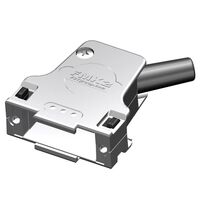 15 Position Two Piece Backshell Connector Silver 180° Shielded