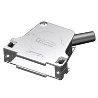 25 Position Two Piece Backshell Connector Silver 45° Shielded