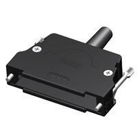 37 Position Two Piece Backshell Connector Black 180° Unshielded