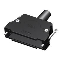 50 Position Two Piece Backshell Connector Black 180° Unshielded