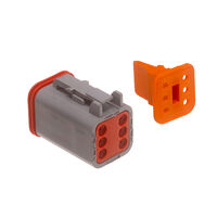 6 Rectangular Connectors - Housings Plug Gray