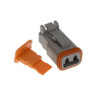 2 Rectangular Connectors - Housings Plug Gray