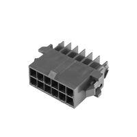 12 Rectangular Connectors - Housings Plug Black 0.165" (4.20mm)